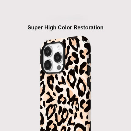 Luxury Leopard Print MagSafe Shockproof iPhone Case for iPhone 11–16 Pro Max