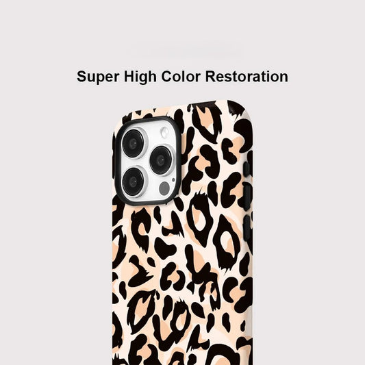 Luxury Leopard Print MagSafe Shockproof iPhone Case for iPhone 11–16 Pro Max