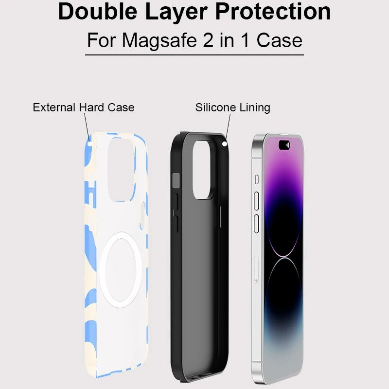 Stripe Design Acrylic MagSafe Shockproof iPhone Case for iPhone 11–16 Pro Max Series