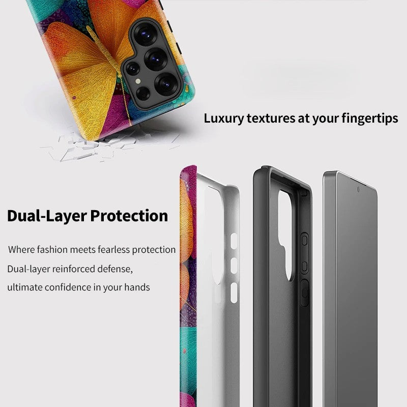 Butterfly Shockproof Matte Silicone Phone Case for Samsung Galaxy S23–S25