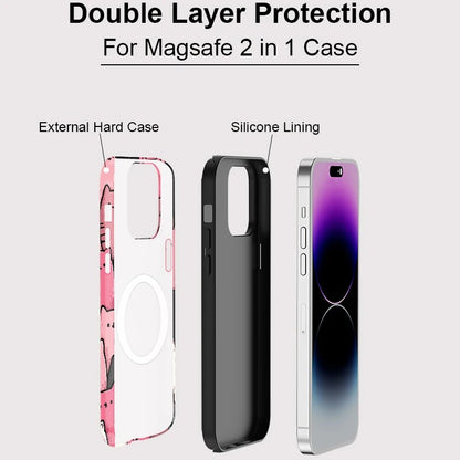 Lovely Cats Pattern MagSafe Shockproof iPhone Case for iPhone 11–16 Pro Max