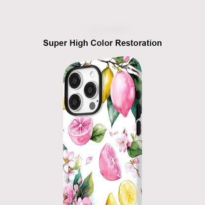 Luxury Flower and Fruits Pattern MagSafe Shockproof iPhone Case for iPhone 11–16 Pro Max