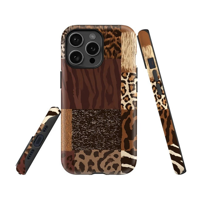 Animal Skin Pattern Soft Shockproof Acrylic Case for iPhone 11–16 Pro Max