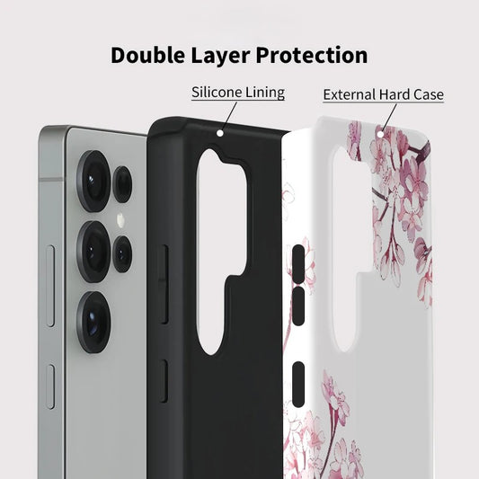Flower Pattern Shockproof Phone Case for Samsung Galaxy S23–S25