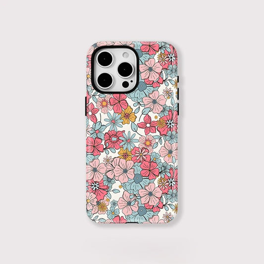 Colorful Flower Print MagSafe Shockproof iPhone Case for iPhone 11–16 Pro Max Plus