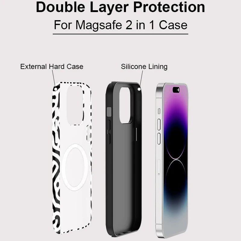 Art Stripe Print Matte Silicone MagSafe Shockproof iPhone Case for iPhone 11–16 Pro Max
