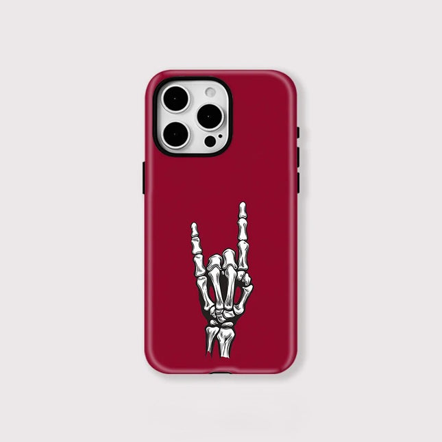 Skull Hand Print Shockproof Matte MagSafe Case for iPhone 11–16 Pro Max