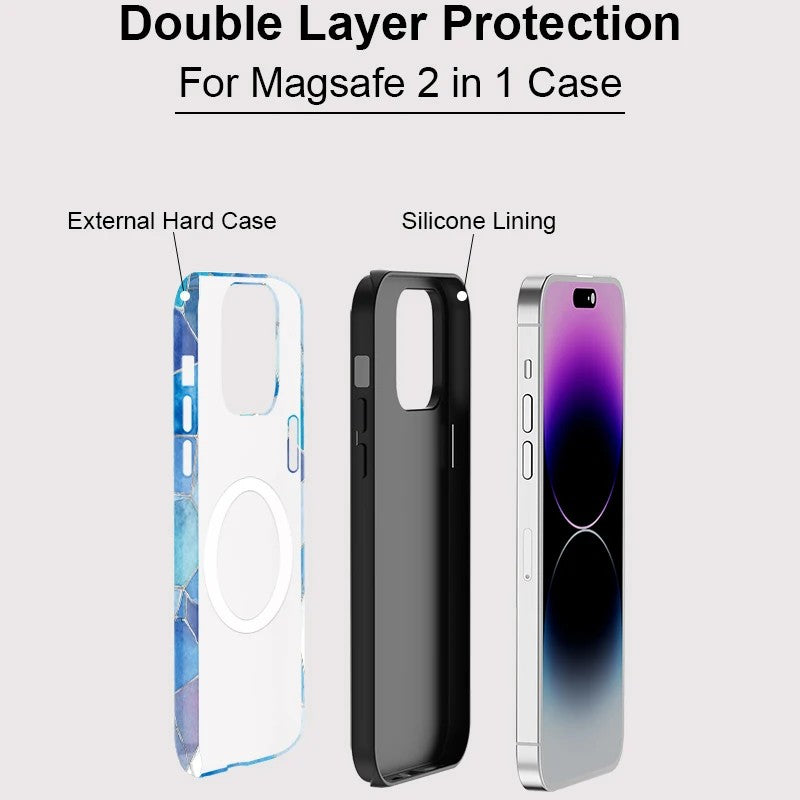 Marble Pattern Matte MagSafe Shockproof iPhone Case for iPhone 11–16 Pro Max