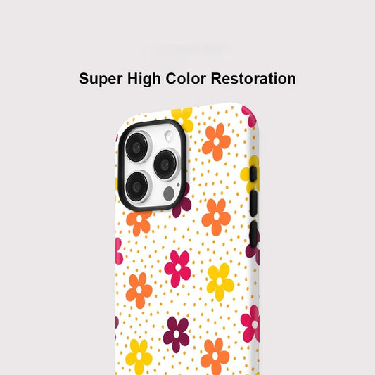 Colorful Flower Pattern MagSafe Shockproof iPhone Case for iPhone 11–16 Pro Max