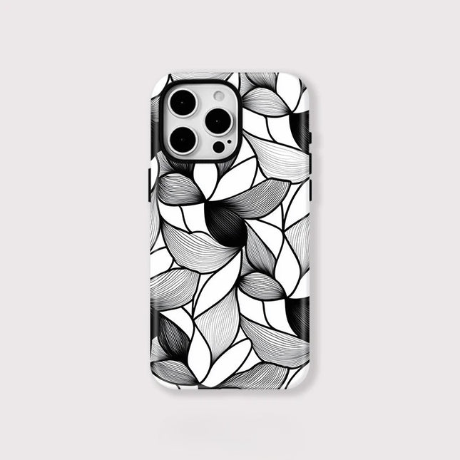 Black and White Lines MagSafe Shockproof iPhone Case for iPhone 11–16 Pro Max