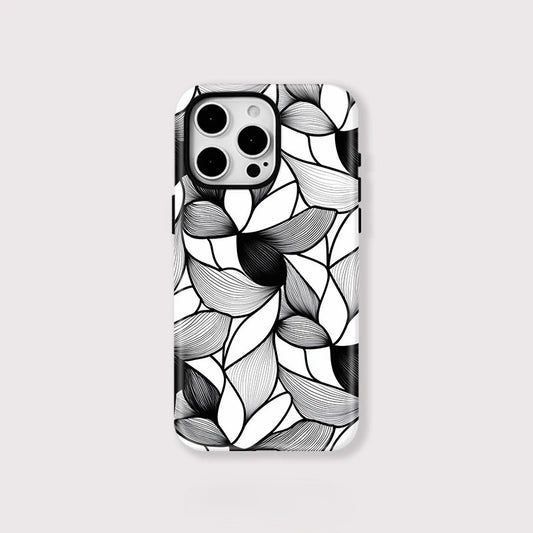 Black and White Lines MagSafe Shockproof iPhone Case for iPhone 11–16 Pro Max