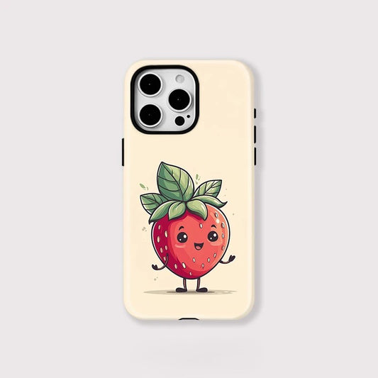 Cartoon Strawberry Pattern MagSafe Shockproof iPhone Case for iPhone 11–16 Pro Max