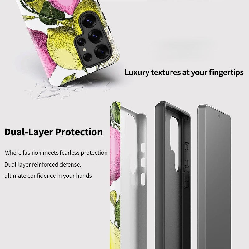 Lemon Pattern Soft Silicone Shockproof Phone Case for Samsung Galaxy S23–S25