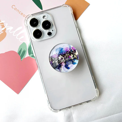 Marble Crack Transparent Folding Phone Socket Grip Stand