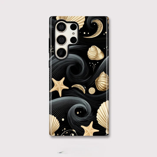 Starfish Conch Shell Pattern Shockproof Case for Samsung Galaxy S23–S25 Series