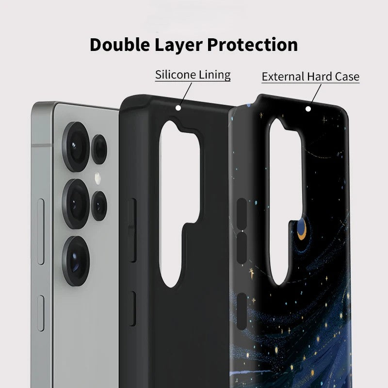 Beautiful Night Sky Print Acrylic Shockproof Case for Samsung Galaxy S23–S25 Series