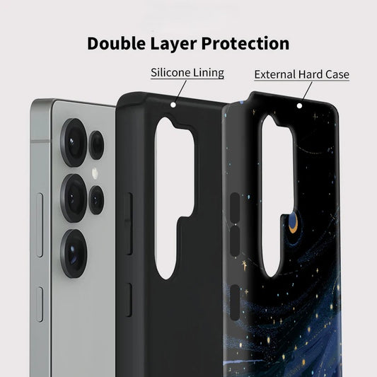 Beautiful Night Sky Print Acrylic Shockproof Case for Samsung Galaxy S23–S25 Series