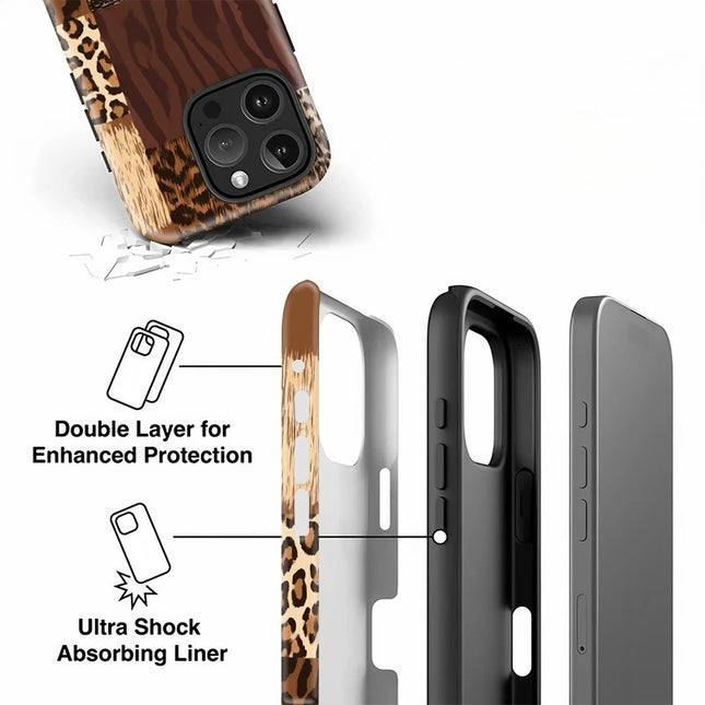 Animal Skin Pattern Soft Shockproof Acrylic Case for iPhone 11–16 Pro Max