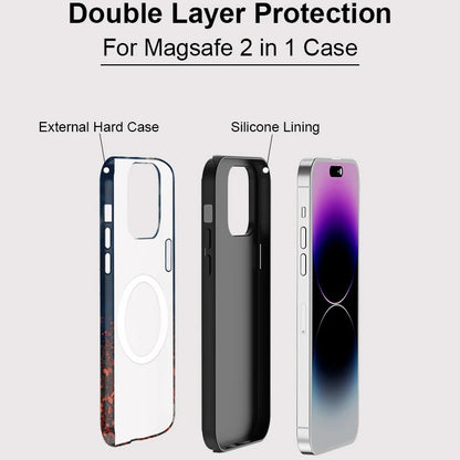 Vintage Flower Print MagSafe Shockproof iPhone Case for iPhone 11–16 Pro Max