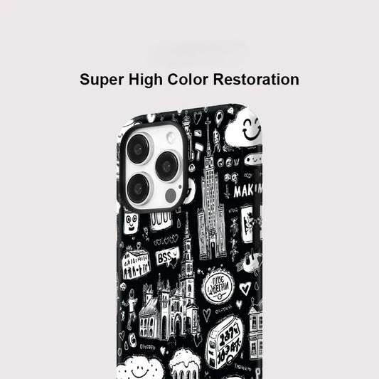 Cartoon Painting Pattern MagSafe Shockproof iPhone Case for iPhone 11–16 Pro Max