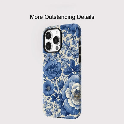 Silicone Flower Print MagSafe Shockproof iPhone Case for iPhone 11–16 Series