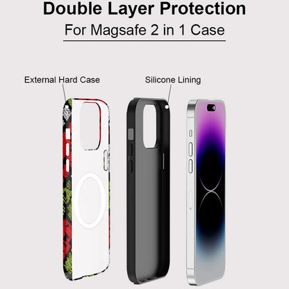 Art Painting Pattern Matte MagSafe Shockproof iPhone Case for iPhone 11–16 Pro Max