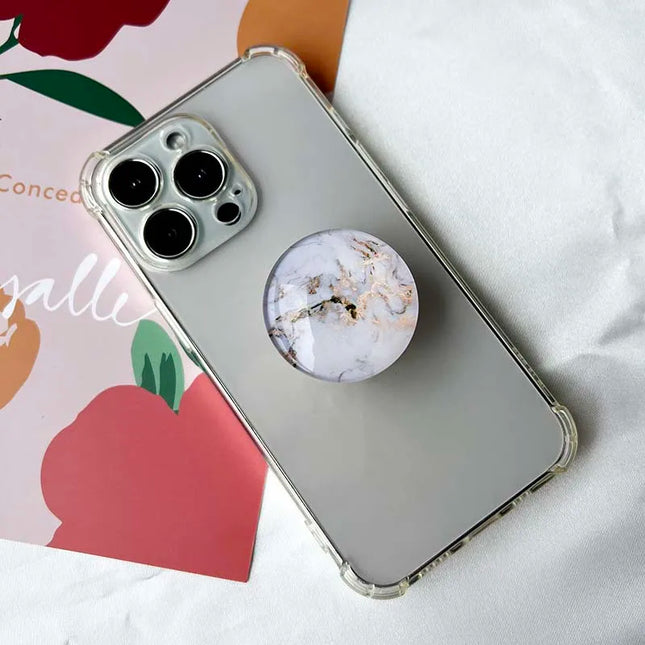 Marble Crack Transparent Folding Phone Socket Grip Stand