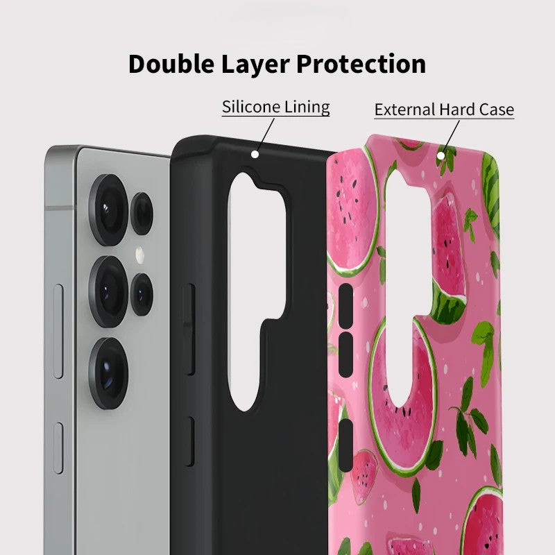 Watermelon Pattern Shockproof Case for Samsung Galaxy S23–S25 Series