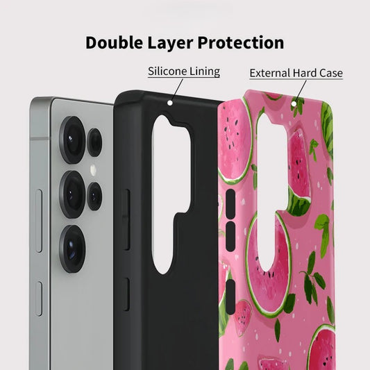 Watermelon Pattern Shockproof Case for Samsung Galaxy S23–S25 Series