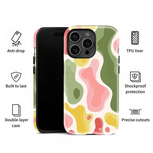 Colorful Painting Shockproof Acrylic Matte Back Case for iPhone 11–16 Pro Max