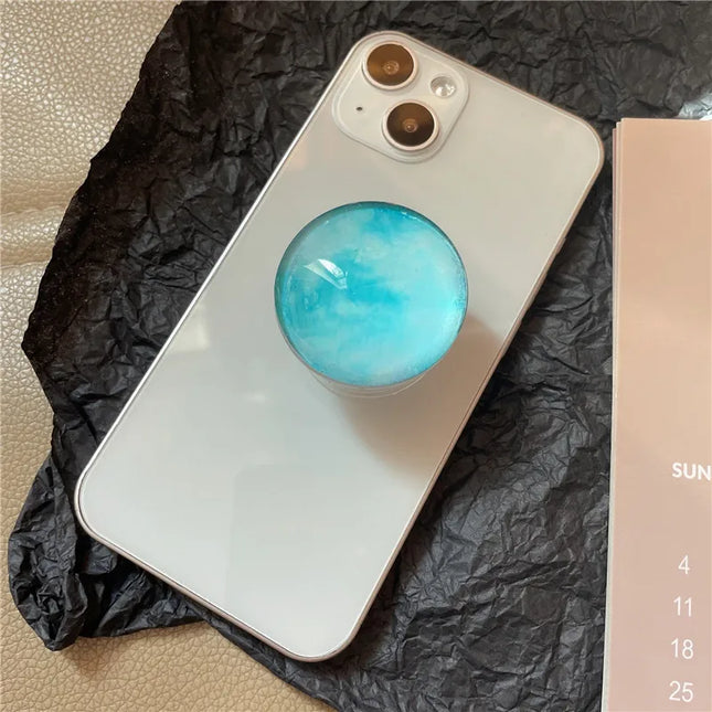 Crystal Agate Pattern Phone Ring Holder Finger Stand