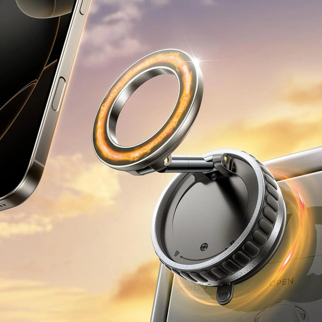 Vacuum Magnetic MagSafe Suction Cup Phone Holder 360° Adjustable Foldable Pocket Size