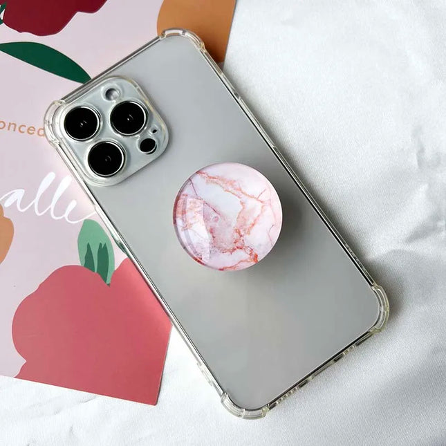 Marble Crack Transparent Folding Phone Socket Grip Stand