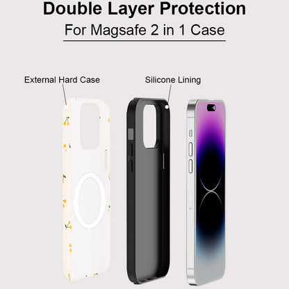 Soft Silicone Flower Print MagSafe Shockproof iPhone Case for iPhone 11–16 Pro Max