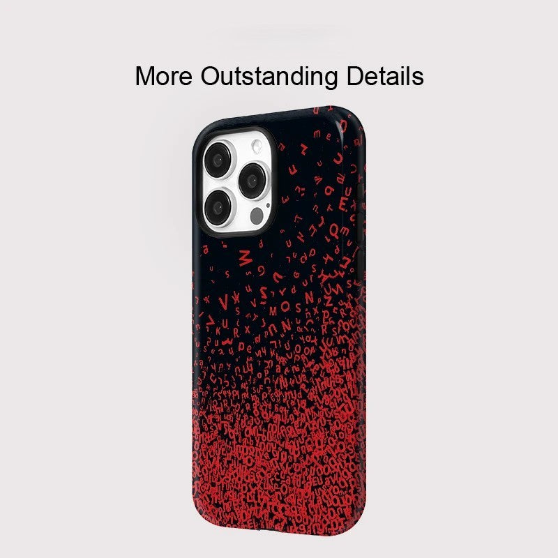 Red Letters Pattern MagSafe Shockproof iPhone Case for iPhone 11–16 Pro Max