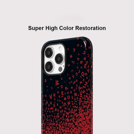 Red Letters Pattern MagSafe Shockproof iPhone Case for iPhone 11–16 Pro Max