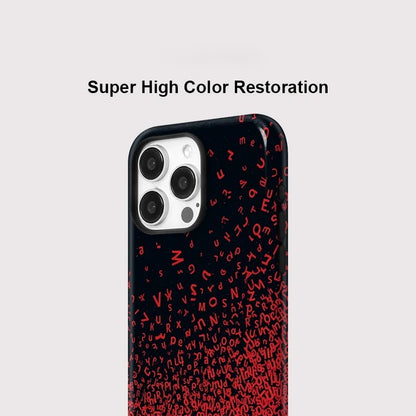 Red Letters Pattern MagSafe Shockproof iPhone Case for iPhone 11–16 Pro Max