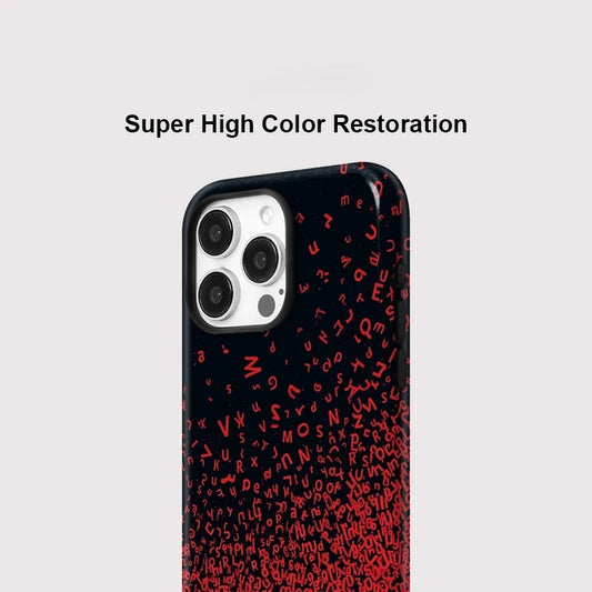 Red Letters Pattern MagSafe Shockproof iPhone Case for iPhone 11–16 Pro Max