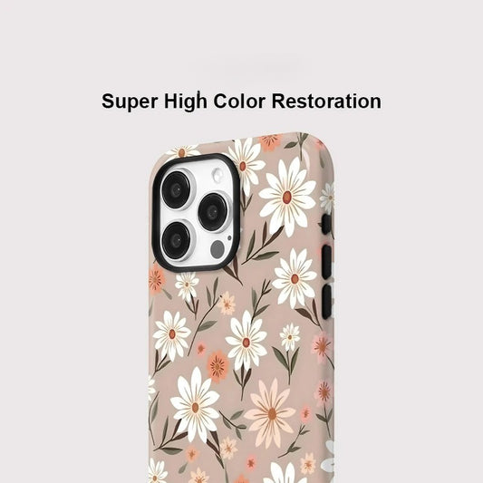 Flower Pattern MagSafe Shockproof iPhone Case for iPhone 11–16 Pro Max