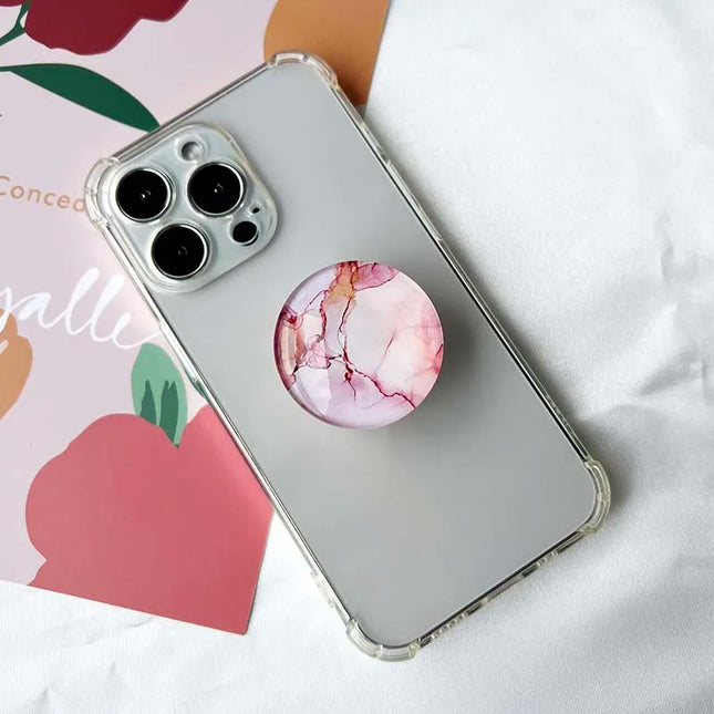 Marble Crack Transparent Folding Phone Socket Grip Stand