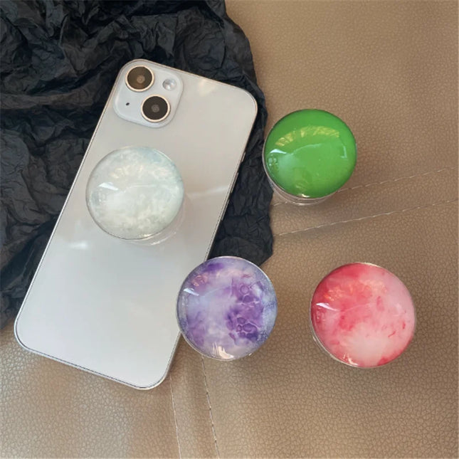 Crystal Agate Pattern Phone Ring Holder Finger Stand
