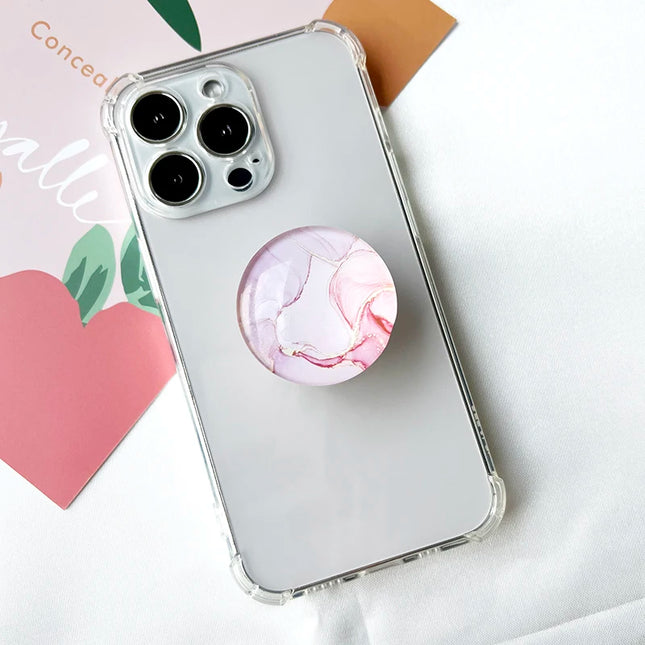 Marble Crack Transparent Folding Phone Socket Grip Stand