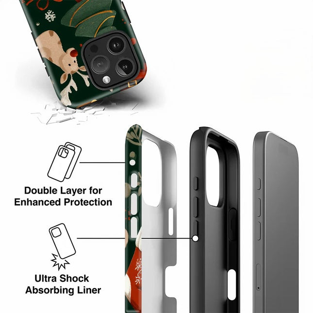 Christmas Tree Deer Pattern Soft Silicone Case for iPhone 11–16 Pro Max