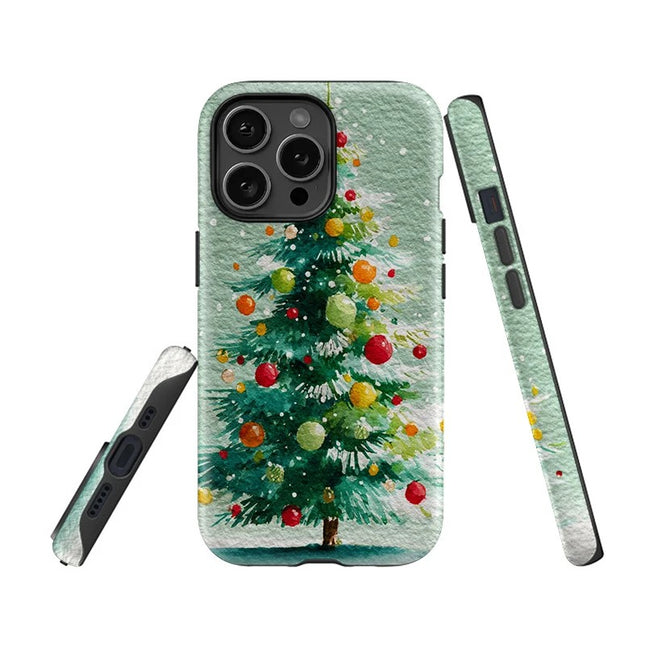 Christmas Tree Shockproof Acrylic Matte TPU Case for iPhone 11–16 Pro Max