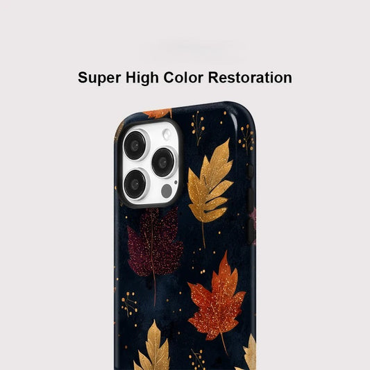 Acrylic Leaves Pattern MagSafe Shockproof iPhone Case for iPhone 11–16 Pro Max