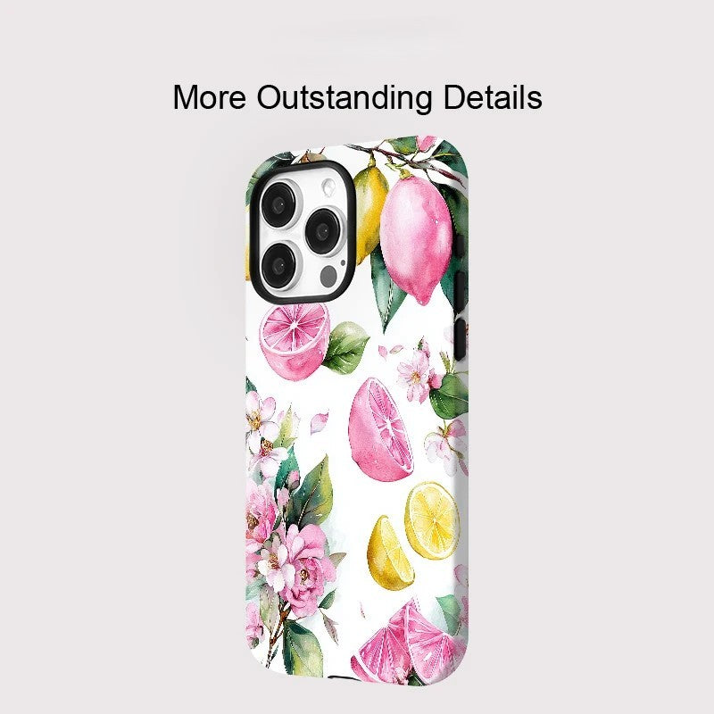 Luxury Flower and Fruits Pattern MagSafe Shockproof iPhone Case for iPhone 11–16 Pro Max