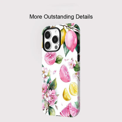 Luxury Flower and Fruits Pattern MagSafe Shockproof iPhone Case for iPhone 11–16 Pro Max