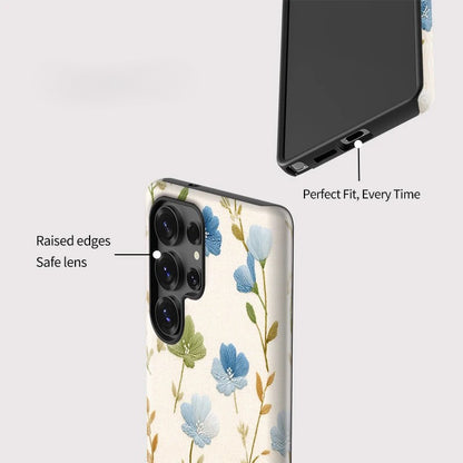 Flower Print Shockproof Phone Case for Samsung Galaxy S23–S25