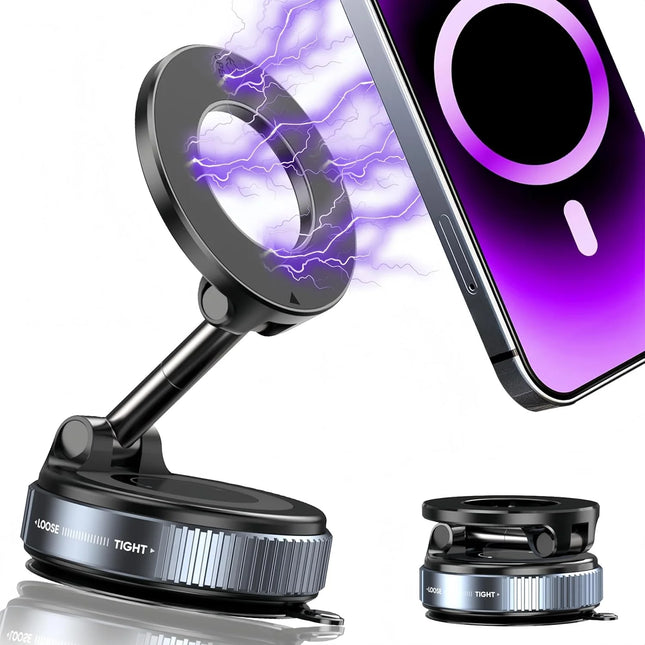 Vacuum Magnetic MagSafe Suction Cup Phone Holder 360° Adjustable Foldable Pocket Size