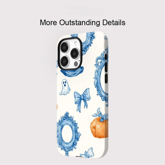 Pumpkin Ghost Silicone Matte MagSafe Case for iPhone 11–16 Pro Max